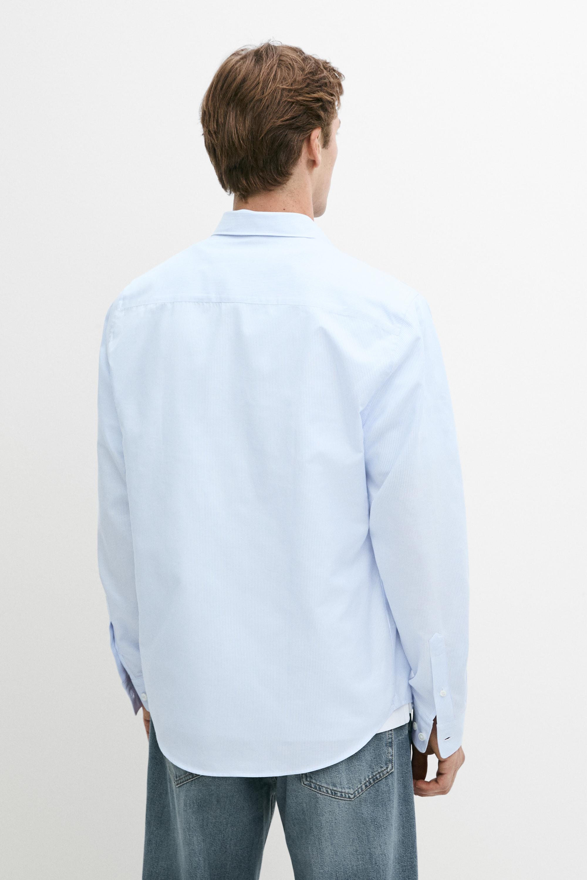 100% cotton regular fit striped shirt